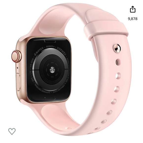 NWT 2 Pack Sport Band Apple Watch (Pink Sand/White, 49mm 45mm 44mm 42mm) - Picture 3 of 6